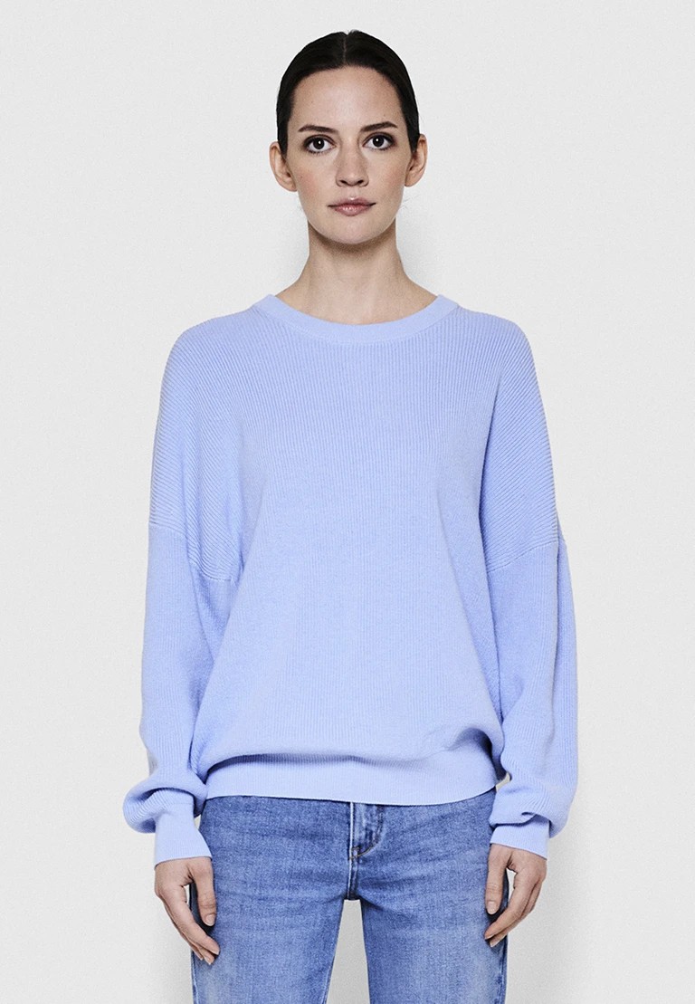 jersey de punto de cuello redondo