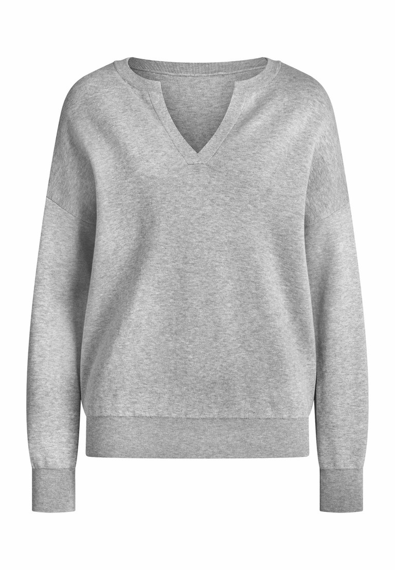 jersey de punto con cuello en v