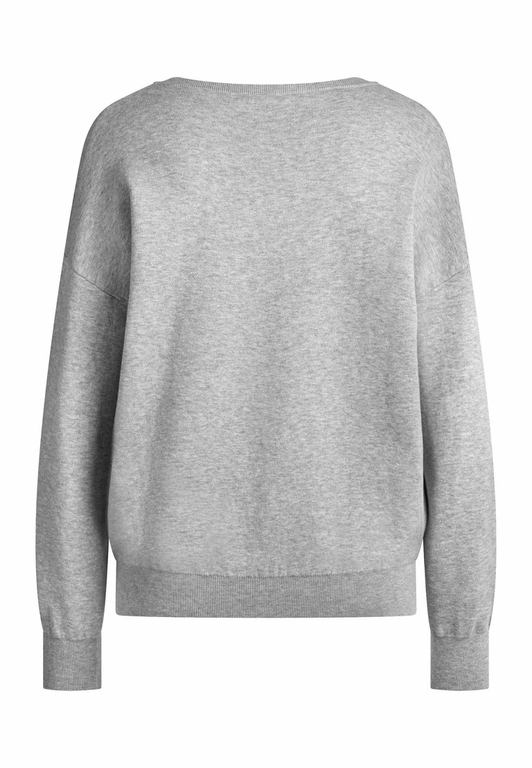 jersey de punto con cuello en v