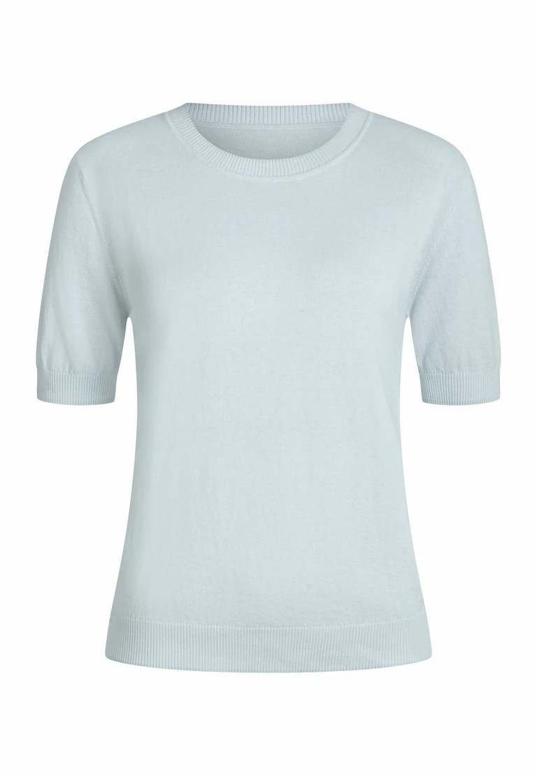 camiseta de punto de cuello redondo