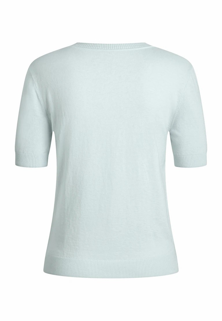 camiseta de punto de cuello redondo