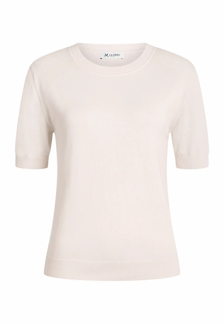 camiseta de punto de cuello redondo