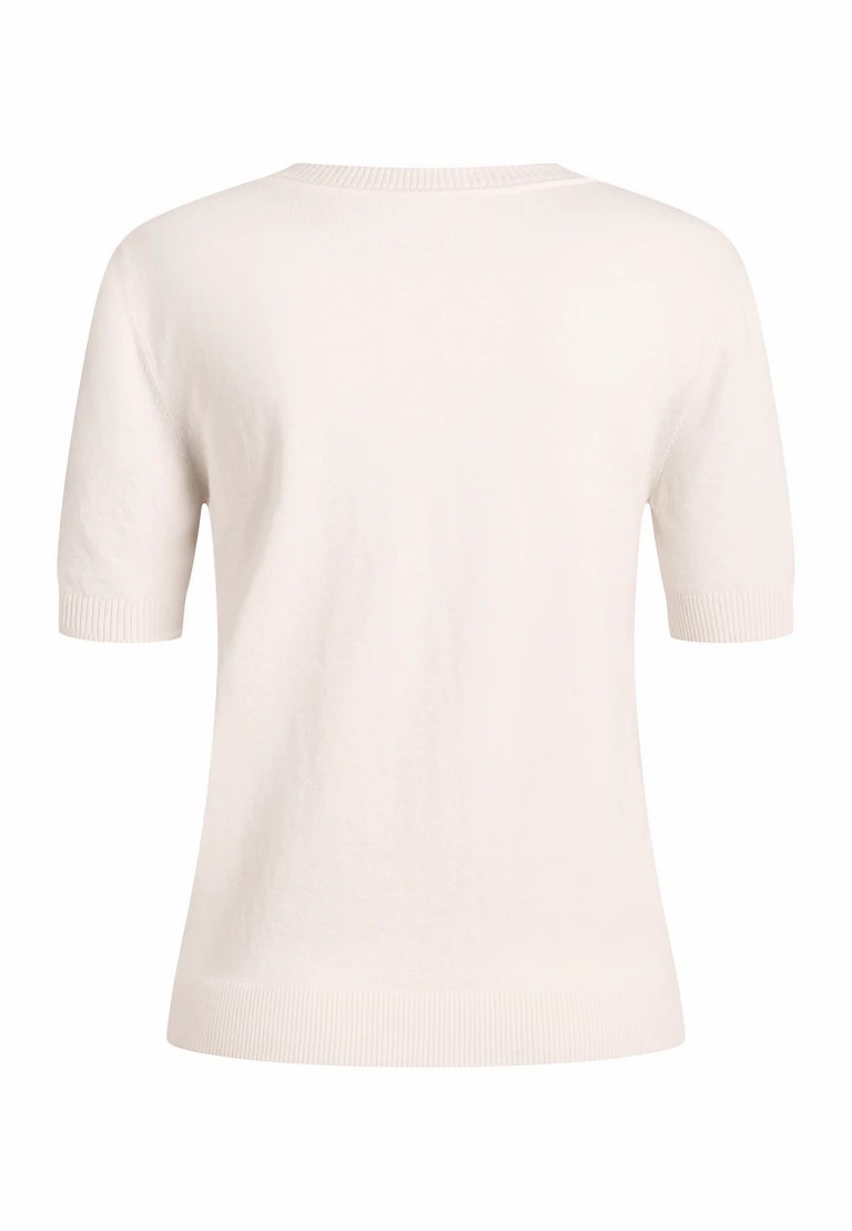 camiseta de punto de cuello redondo